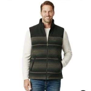 Pendleton Men's M Wool Blend
Insulated Vest Full Zip Green Plaid
Stand Collar